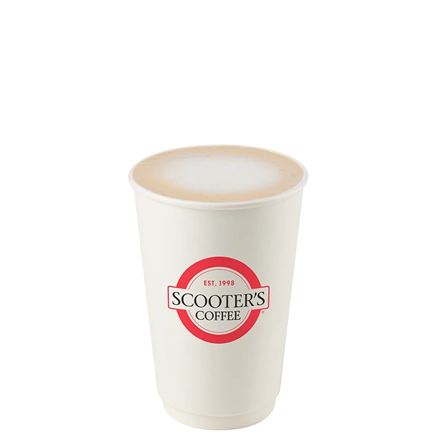 A cup of Sugar Free Caramelicious of scooter menu