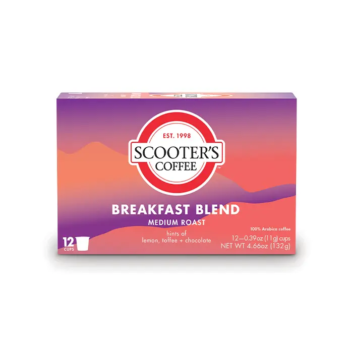 Breakfast Blend Single Serve Cups of scooters coffee