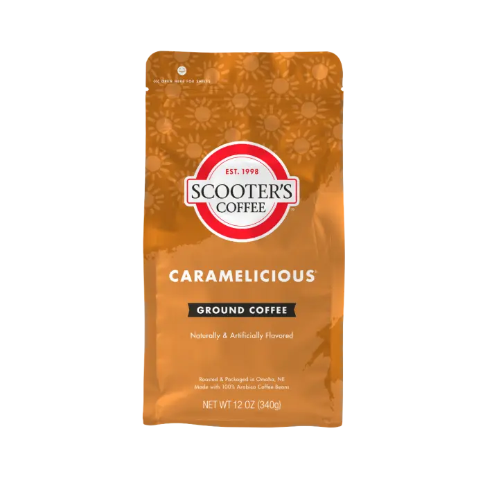 A coffee pack of Caramelicious of scooters menu