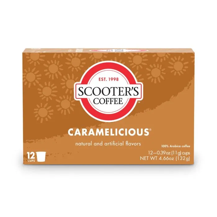 Caramelicious® Single Serve Cups of scooters menu