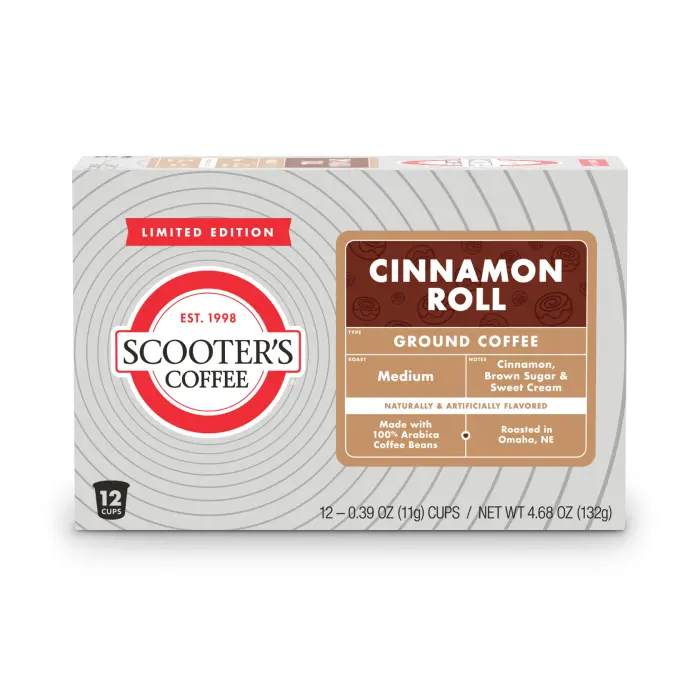 Scooters menu Cinnamon Roll Single Serve Cups