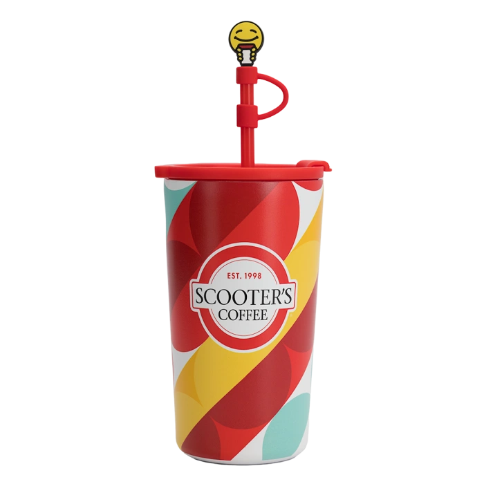 Kids Smiley Tumbler 12oz. OF SCOOTERS MENU