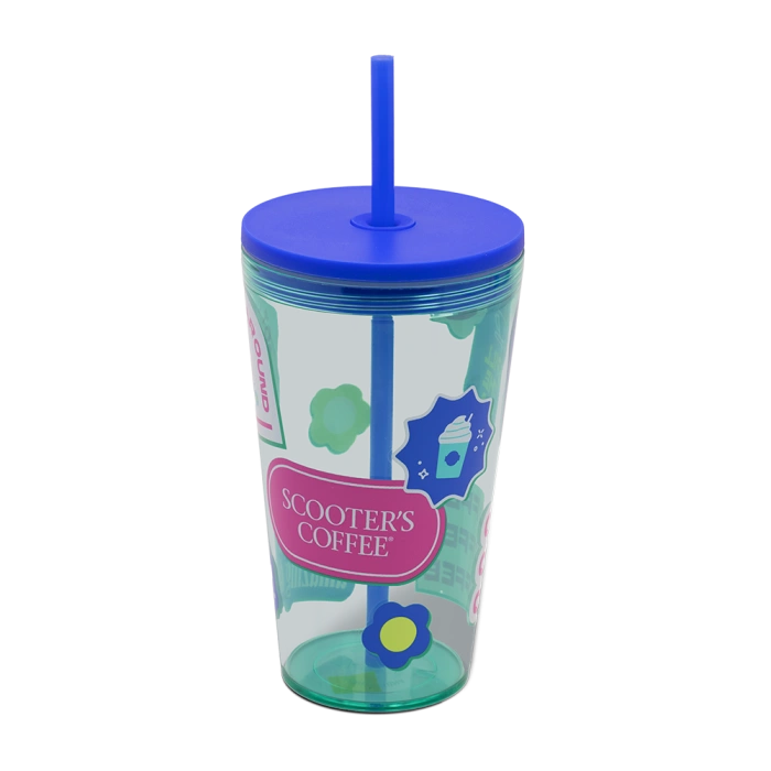 Sticker Collage Tumbler 22oz. OF SCOOTERS MENU