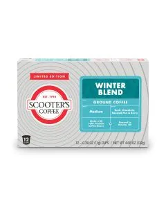 A WINTER BLEND SINGLE SERVE cup of scooters menu